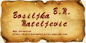 Bosiljka Mateljević vizit kartica